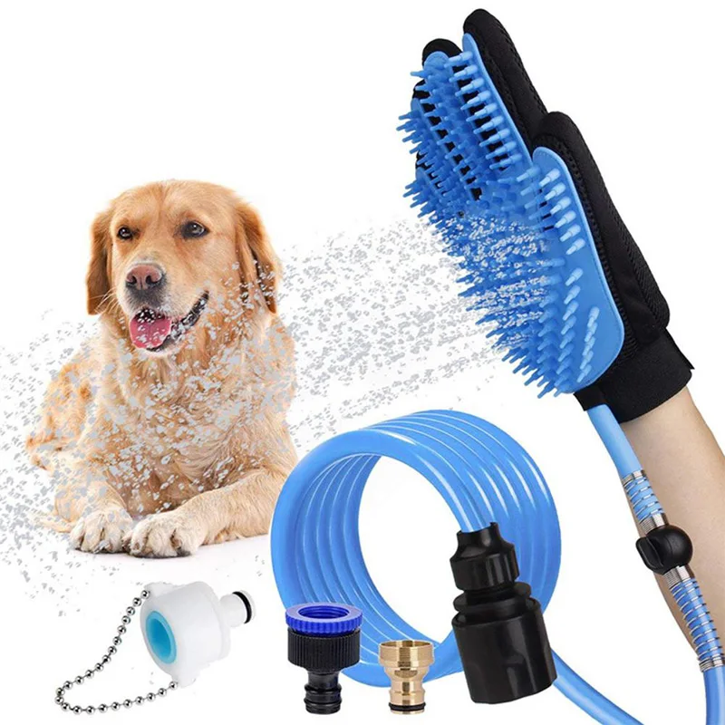 NewPortablePetDogBathingGloveDogShowerMassageGroomingBrush