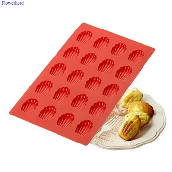 

20 Cavities Silicone Cake Mold Non-stick Coating Baking Mold Shell Shape Silicone Fondant Cake Mold DIY Chocolate Candy Mold