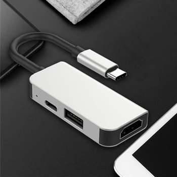 

3-in-1 USB3.1 Hub Type-C to HD+USB Adapter Multi-functional Laptop Splitter Converter Mini Extend Dock