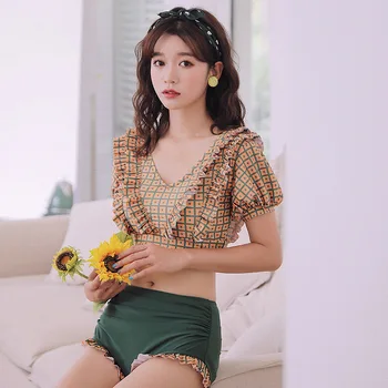 

2 Piece Swimsuit Women Brazilian Biquini Separate For Bikini 2020 New Korean Female Sexy Spandex Animal Swimsuit For Girls