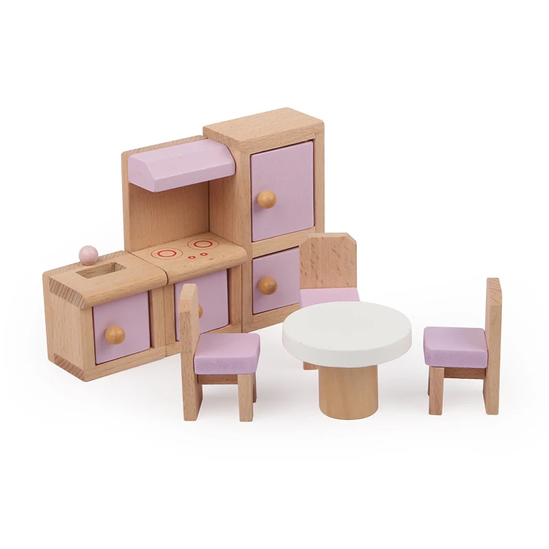 Baby Toys 22Pcs Pink Strawberry Simulation Small Furniture Toys Wooden Toys For Kids Pretend Play Children Educational Gift