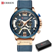  CURREN Casual Sport Watches for Men Top Brand Luxury Military Leather Wrist Watch Man Clock Fashion Chronograph Wristwatch 
