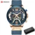 Casual Sport Watches for Men Blue Top Brand Luxury Military Leather Wrist Watch Man Clock Fashion Chronograph Wristwatch 8
