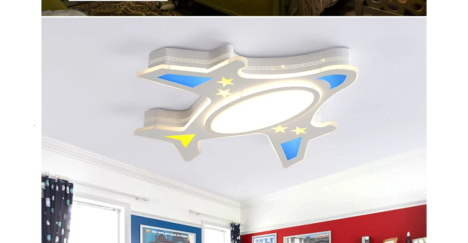 Детский потолочный светильник для кабинета, светодиодный самолет, для 5-15 квадратных метров, для детской спальни, ультра-тонкий современный плафон с заподлицо
