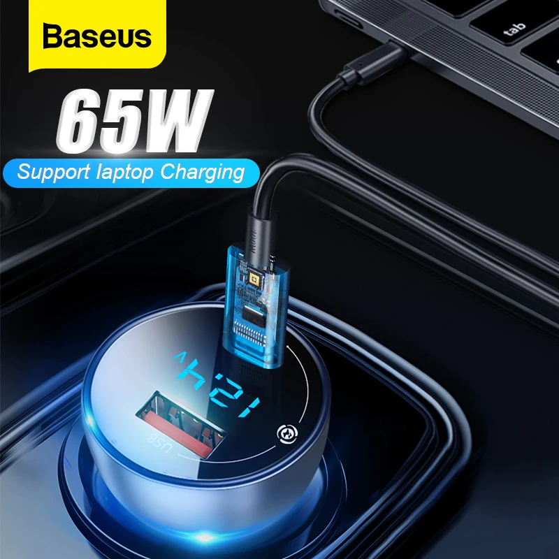 Автомобильное зарядное устройство Baseus 65 Вт быстрая зарядка 4 0 3 USB автомобильное