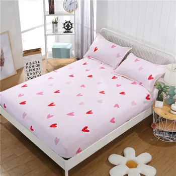 

Heart Pattern Mattress Protector Cover Anti-Dirty Cover For Mattress Bed Fitted Case Breathable Fitted Sheet Cover Home Decor