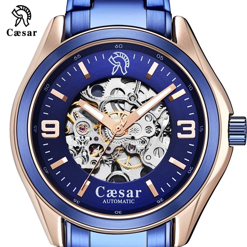 Caesar синие золотые военные автоматические модные спортивные мужские