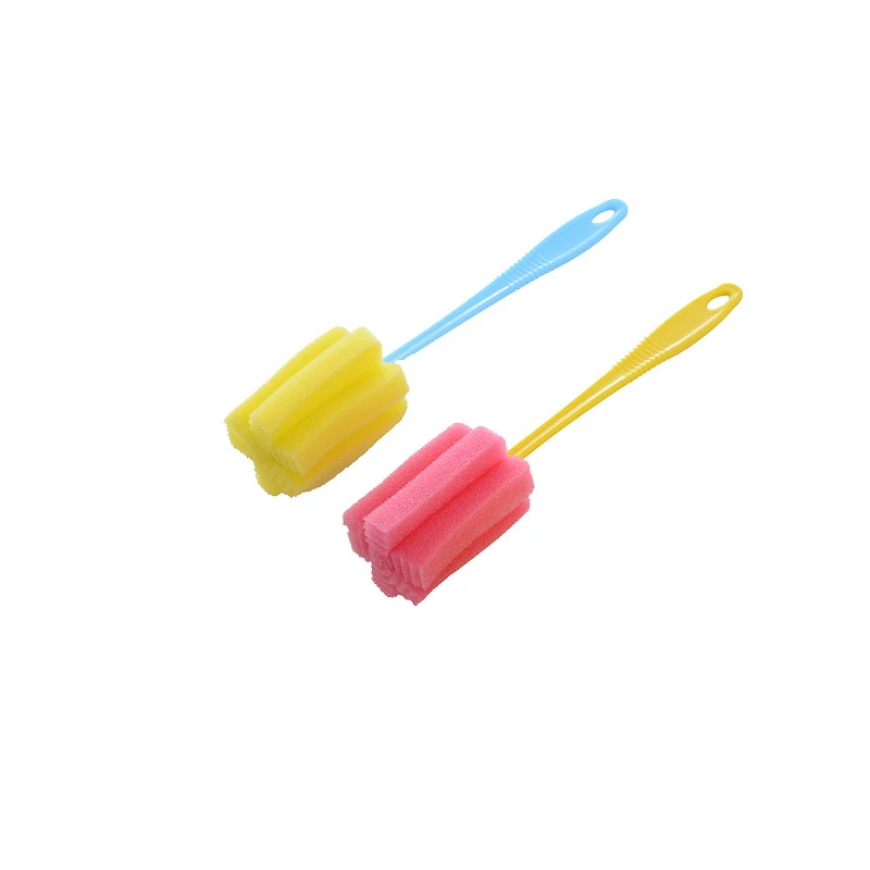 2pcs random color Прочная щетка губка для чашек щетка для чистки бутылочек - Цвет: 2pcs random color