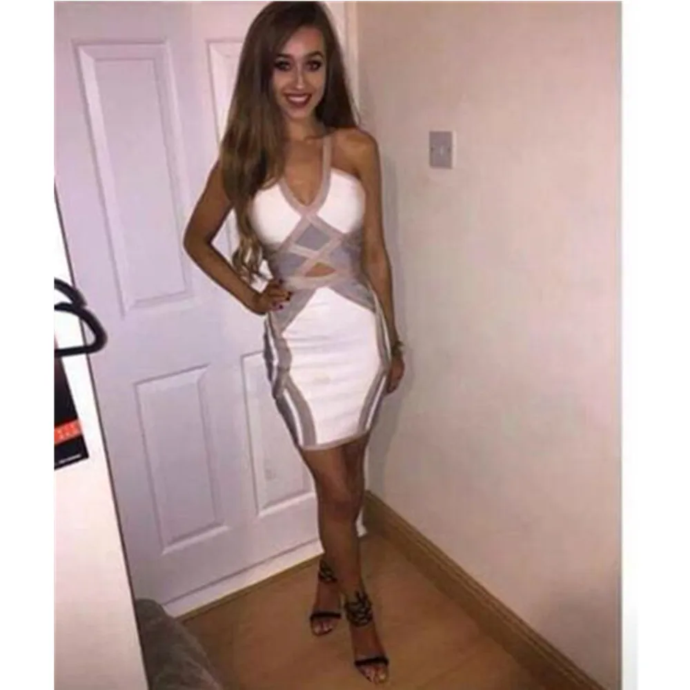 Оптовая продажа Сезон лето Стиль сексуальное платье с v-образным вырезом пэчворк