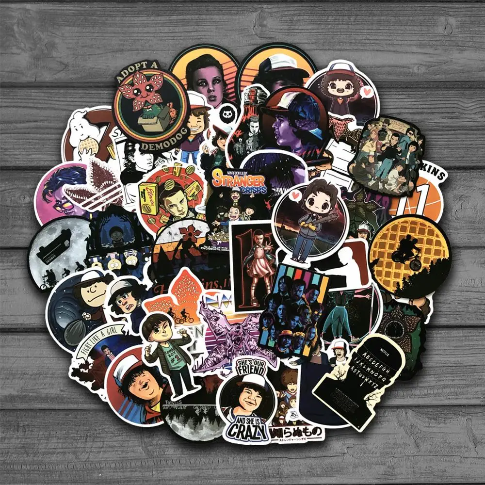 

50Pcs American drama Stranger Things Stickers Anime For Kids On The Laptop Fridge Phone Skateboard Suitcase Funny Cool Sticker