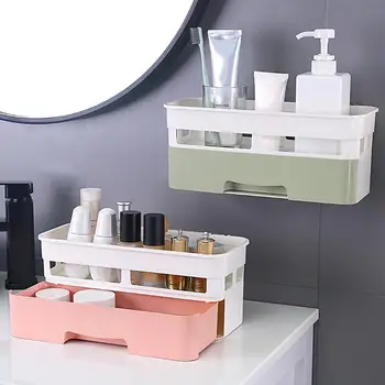 

Bathroom Accessories Wall Mounted Waterproof Cosmetic Toiletries Holder Storage Shelf Rack Barhroom Supplies Makeup Storage Rack