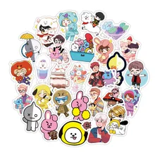 60 шт. BT21 наклейка мультяшная Милая наклейка для домашнего декора DIY Наклейка s багаж ноутбук игрушка для скейтборда Дневник Книга телефон автомобиль