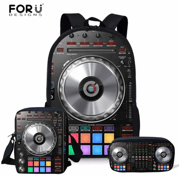 

FORUDESIGNS Punk Loudspeaker Printing Schoolbags for Boys School Bag Children School Backpack 3pcs/set Kids Bookbag Pen Mochila