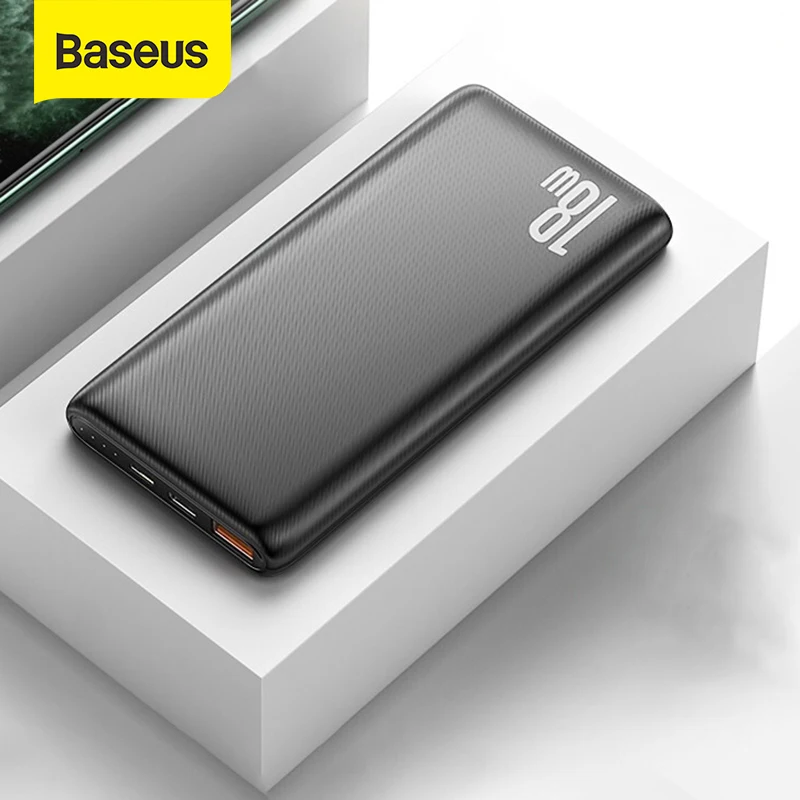 Baseus-Banco de energía delgado de 10000mAh, carga rápida 3,0 PD3.0 para iPhone 11, Cargador rápido para teléfono móvil Xiaomi