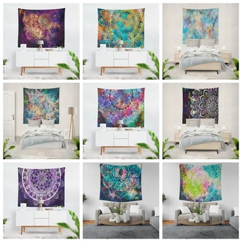 

Wall Tapestry Blanket Mandela Wall hanging Tapestry psychedelic pattern yoga throw beach throw carpet Hippie Home Decor mandala