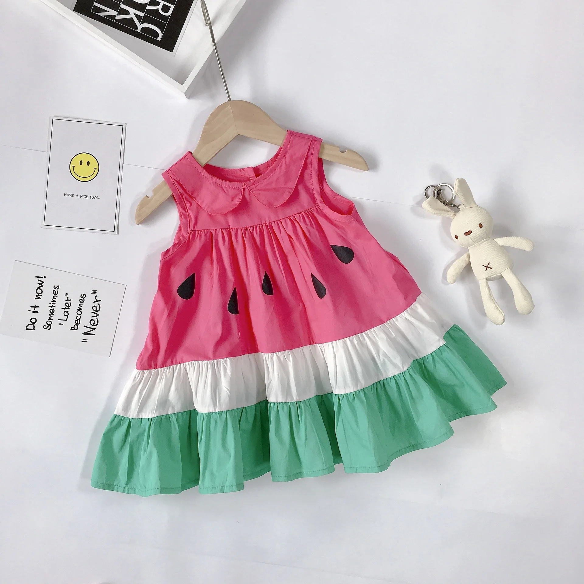 

Korean-style INS Girls Children Watermelon Fruit Cute Mixed Colors Girls Dress Baby Big Hem Performance Wear