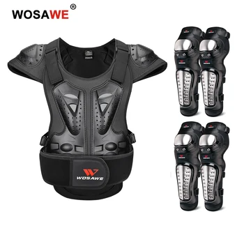 

WOSAWE Body Armor Motorcycle Vest Rider Motocross Knee Elbow Pads Set Off Road Protective Gear Arm Guards Leg Protection