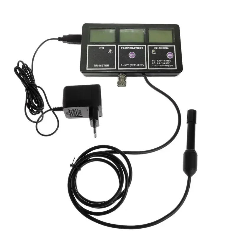 

6in1 Water Quality Tester Monitor Aquarium Water Temperature pH EC CF TDS Meter 35ED