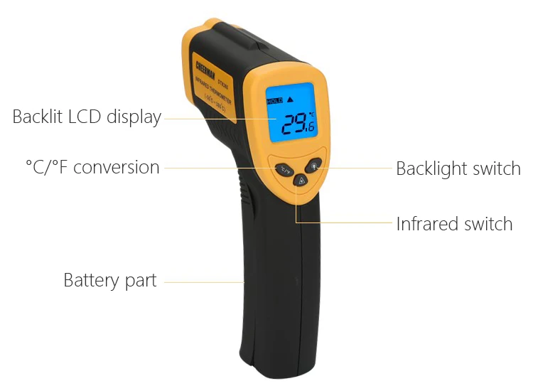 Pinkman CHEERMAN DT-8380 8850 Бесконтактный лазерный инфракрасный термометр пирометр температура поверхности ЖК-дисплей лазерный точечный пистолет