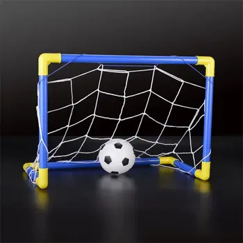 

ABLB--Indoor Mini Folding Football Soccer Ball Goal Post Net Set+Pump Kids Sport Outdoor Home Game Toy Child Birthday Gift Plast