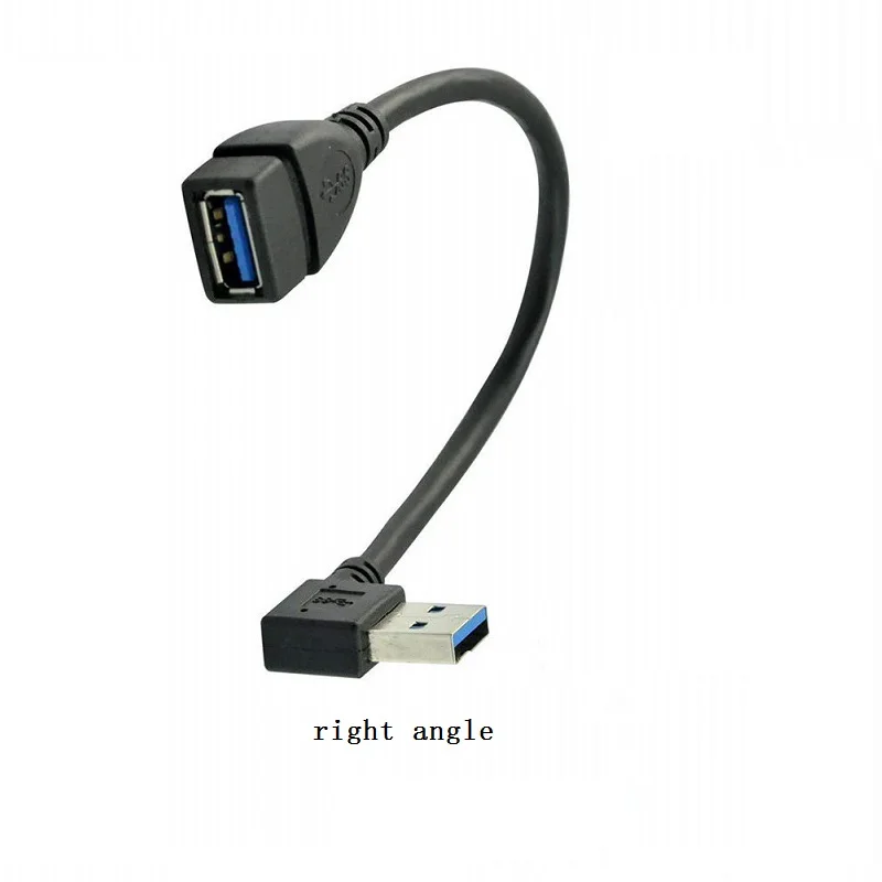 right angle Высокоскоростной USB3.0 кабель-адаптер USB 3,0 правый угол папа-мама Удлинительный кабель левый и правый угол черный удлиняющий кабель - Цвет: right angle