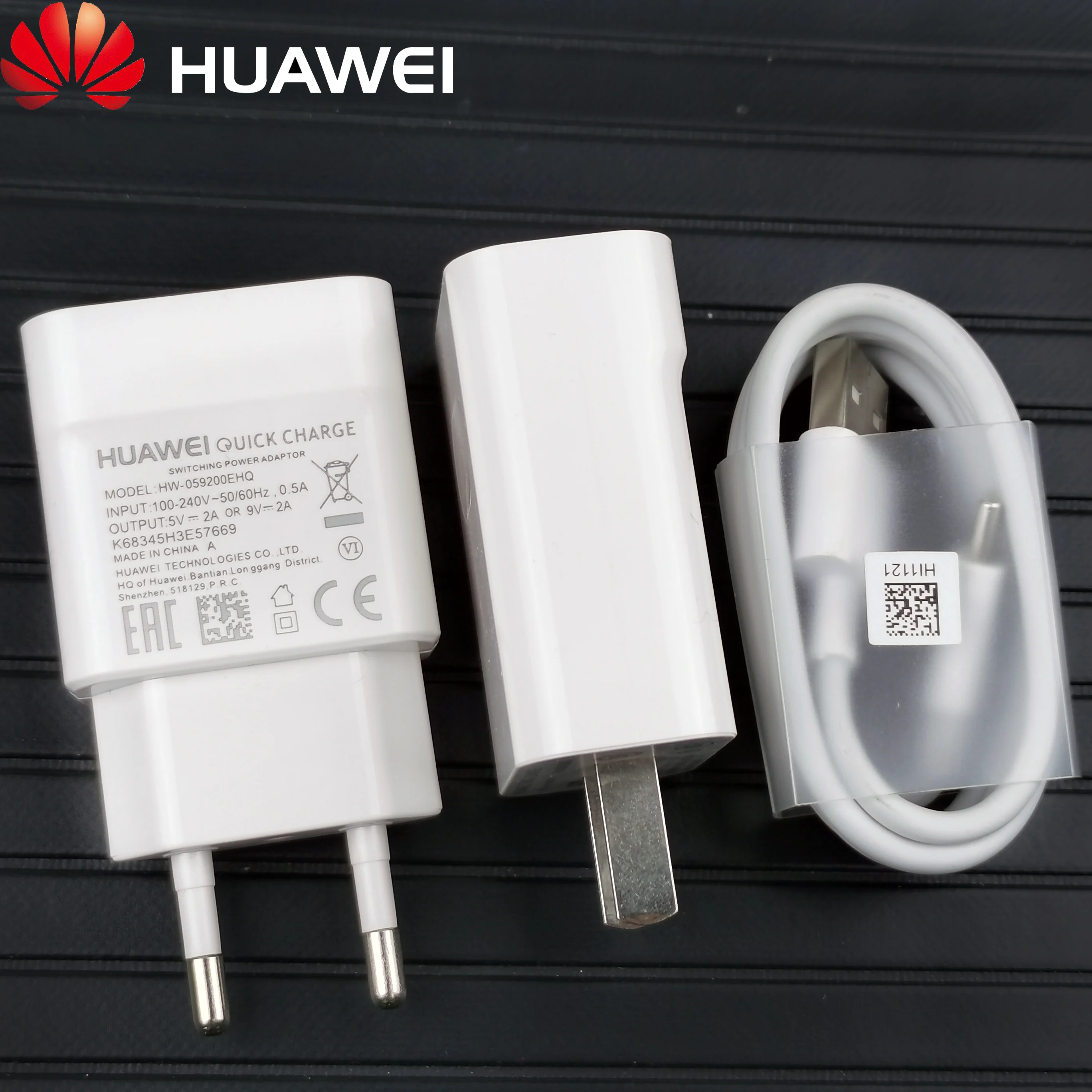 Оригинальное быстрое зарядное устройство Huawei QC2.0 кабель Usb type c 18 Вт адаптер для