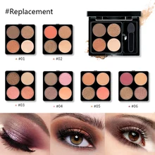 4- Colors Eyeshadow Palette Waterproof Non-dizzy Dyeing Eye Shadow Portable Replaceable Eyeshadow Box Tray Make-Up автомобильное зеркало cool dizzy 4 3