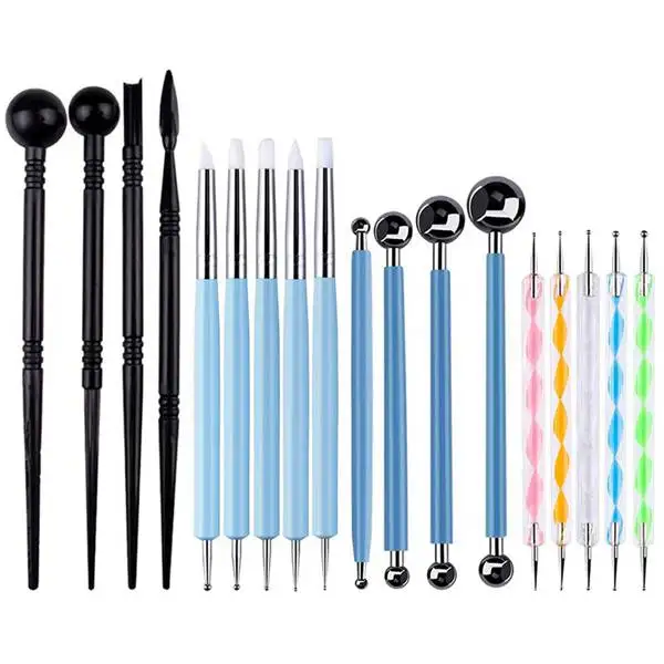 

HOT 18Pcs Polymer Modeling Clay Sculpting Tools Dotting Tools Ceramic Clay Indentation Tools for Pottery Sculpture