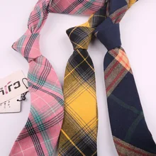 Мужской галстук Ms. college Wind японский JK узкий выпуск студенческий Повседневный 7 см клетчатая рубашка Свадебный хлопковый галстук