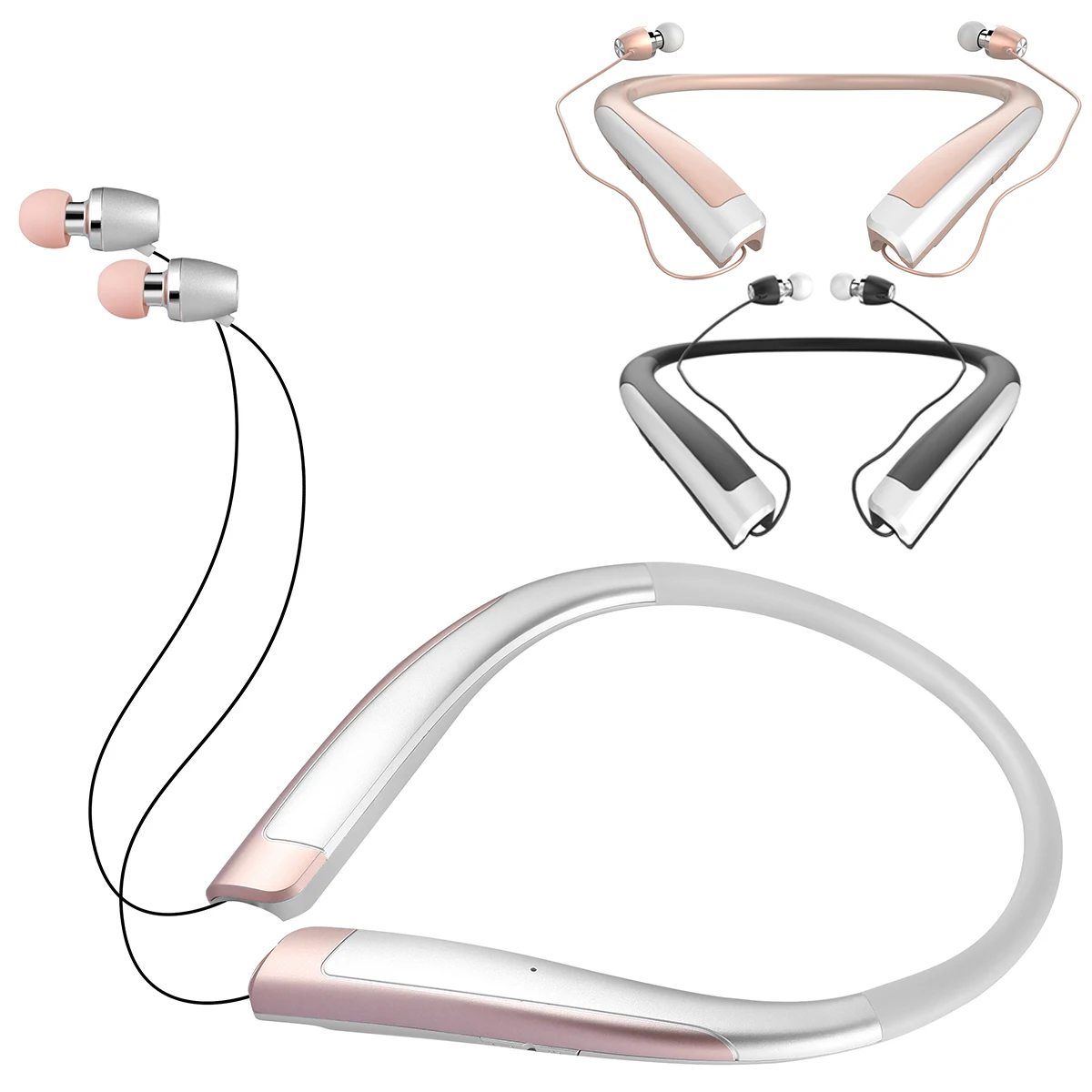 SOONHUA Neckband Headset Sport In-Ear Headsets Wireless BT 4.0 Stereo Earphone With Mic And Charging Cable