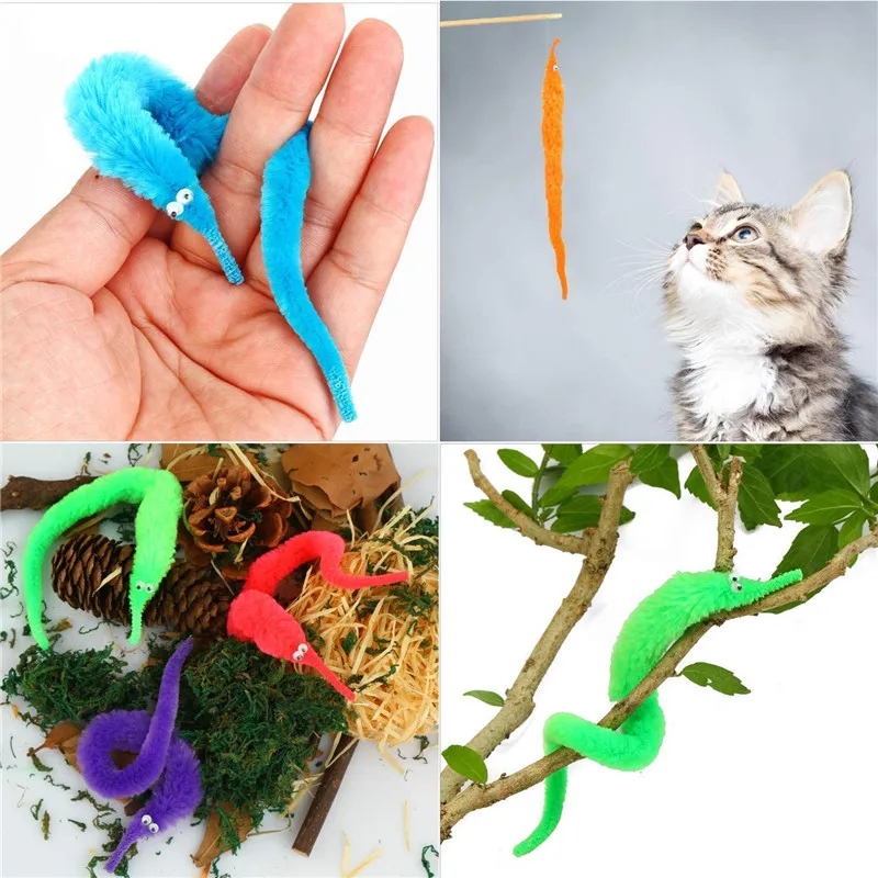 5/10/20pcs Twisty Worm Magic Toys Party Favors Fuzzy Worm On A String Christmas Halloween Wizard New Strange Trick Toys For Kids