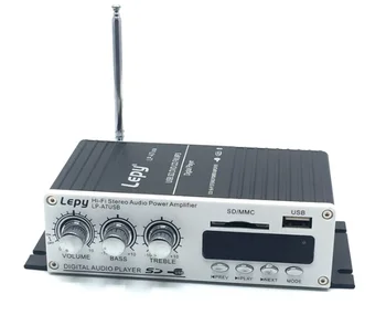 

50pcs Mini Auto Car Power Amplifier Digital Player Audio Amplifier Support USB SD DVD CD FM MP3 Input with Remote