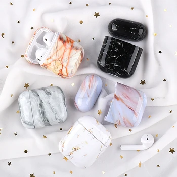 

Fashion Marble Grain Soft TPU Earphone Case For Apple Airpods 2 Full Protective Wireless Bluetooth Headphone Cases For Airpods 1