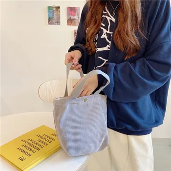 

Literary corduroy bag portable mini casual wild ladies small hand bag retro bag lunch bag