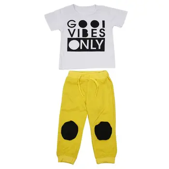

2Pcs Casual Toddler Boy t Shirt + Elastic Pants Clothing Set