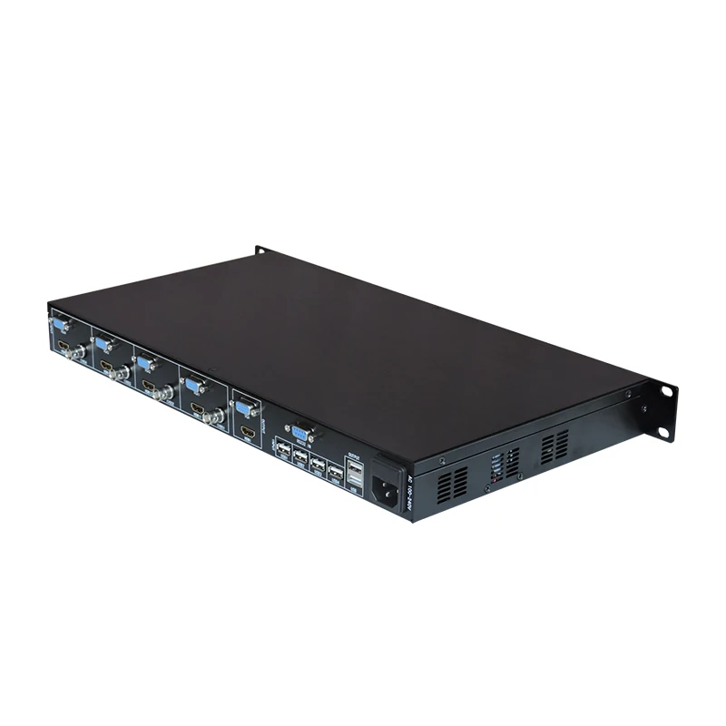KVM HD 스위치 4x1 쿼드 멀티 뷰어, 4 in 1 Out HD BNC VGA TV 프로세서 화면 멀티 뷰어, 4 PC 공유 마우스 키보드용