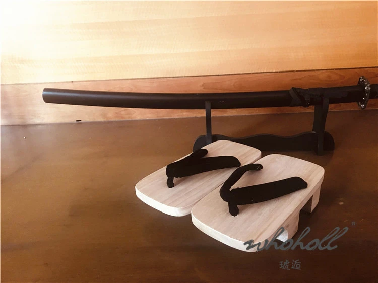 WHOHOLL Geta Summer Clogs Men's Women's Slippers Two-tooth Japanese Geta Wooden Flip-flops Cosplay Shoes Slippers Sandals