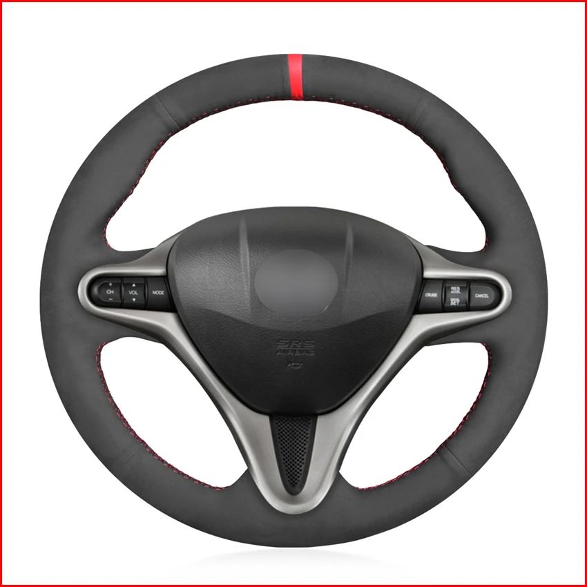Оплетка на руль для Honda Civic 8 2006 2007 2008 2010-2011 черная замшевая 3 Спицы | Автомобили и