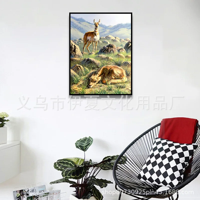 

Digital Oil Painting DIY Supply Electricity Supplier Home Decoration Scenery Animal Painting 40*50 Manufacturers Direct Selling