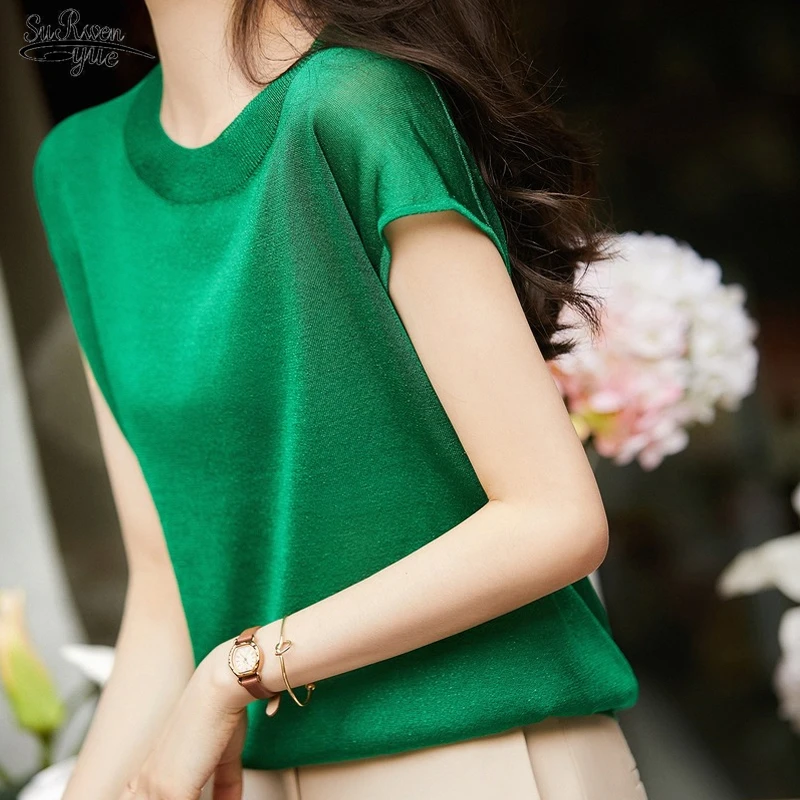 Blusas De Moda para Tops y Blusas De manga corta para verano, blusa De con cuello redondo, - AliExpress