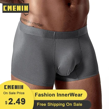 

CMENIN Sexy Men Underwear Boxer Silk Modal Soft Men Boxershorts Cueca Male Panties Lingeries Men Underpants M0051