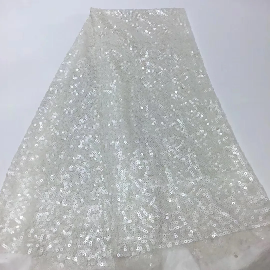 

African sequin lace fabric 2020 high quality lace bridal Nigeria French Open tulle lace fabric ladies dress R3952