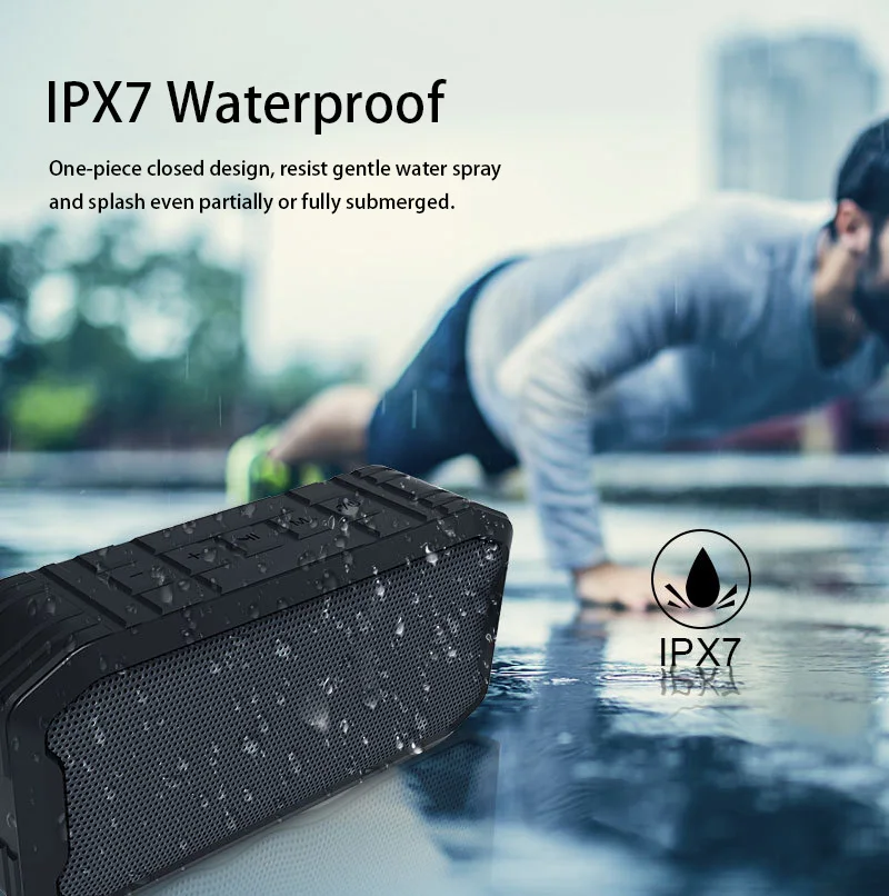 IPX7 водонепроницаемый уличный Bluetooth динамик портативный с fm радио TWS стерео