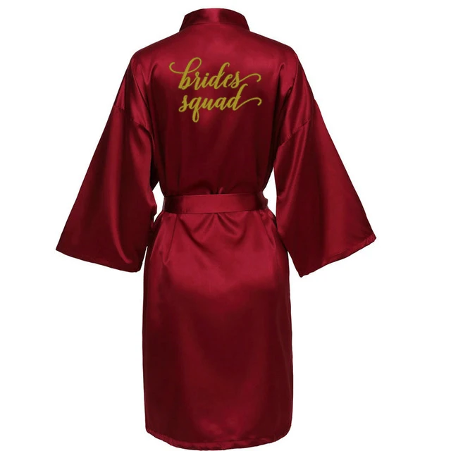 Women dress women sleepwear bride robes silk robe sleepwear pajamas Burgundy Satin Kimono Robes women short pajamas dressing gown Bridesmaid Gift team bride Bridal Party Robes