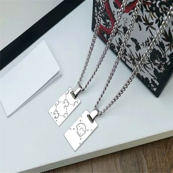 

Micro label 1: 1S925 sterling silver necklace, popular and fashionable cartoon pattern label necklace, jewelry gift for ladies