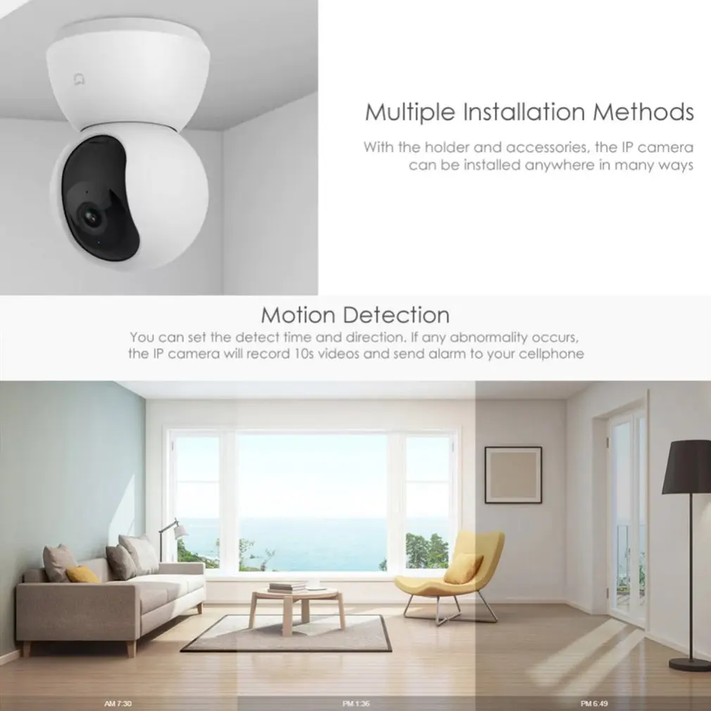 Original Xiaomi Mijia 1080P WIFI Smart Camera IP Webcam Camcorder 360 Angle Panoramic Wireless Night Vision AI Enhanced Motion