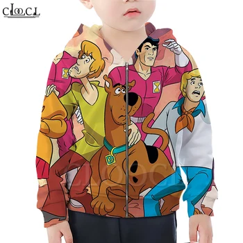 

CLOOCL Family Fitted Cartoon Anime Scooby Doo Zipper Hoodie Boy Girl 3D Print Children's Hooded Casual Sweatshirt Harajuku Tops