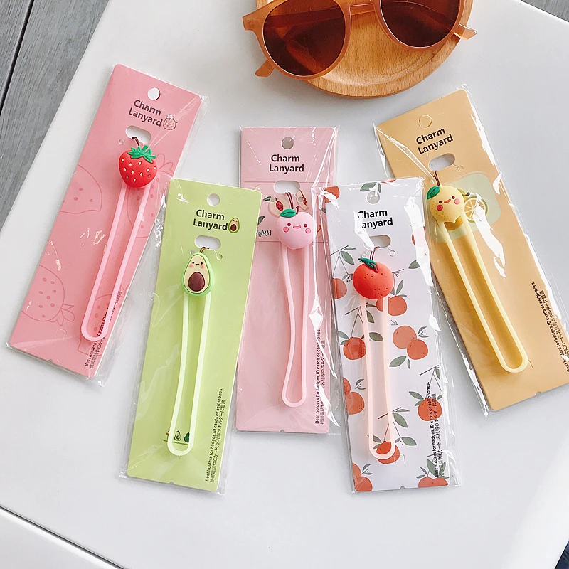 Cute Fruit Mobile Phone Straps Rope Cartoon Strap Neck Lanyards Charm Hand Strap For Phone Case Long Rope Lariat For Name Card