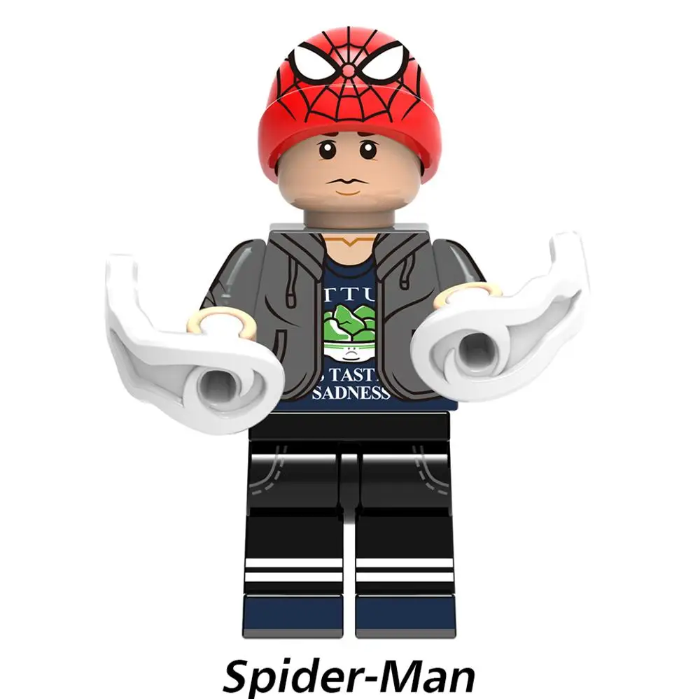 Spider Man Супер Герои Мстители танос Коллекционная фигурка Звездный ястреб супергигантский Ayo Vision Okoye Kraglin строительные блоки наборы модели кирпичные игрушки - Цвет: Spider Man