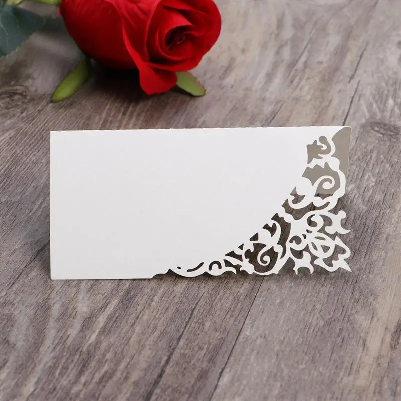  50PCS Hollow Place Seat Card Wedding Invitation Table Cards Name Place Card Table Decoration Weddin - 4.00049E+12